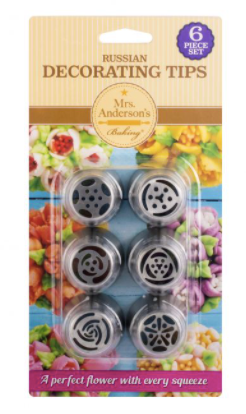 Mrs. Andersons Baking Pastry Decorating Tips, Set of 6