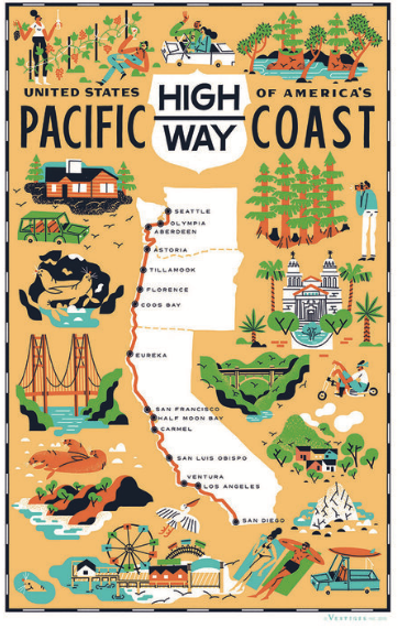 Pacific Coast Hwy Kitchen Towel