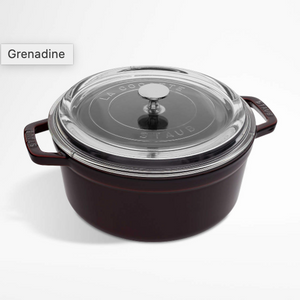 Staub 4 Qt Round Dutch Oven Cocotte with Glass Lid