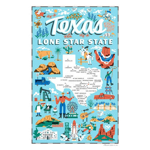 Texas State Icons Vertical Towel