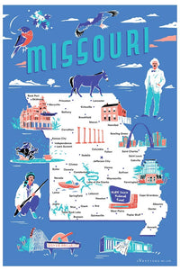 Missouri State Icons Tea Towel