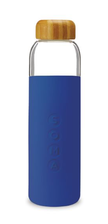 V2 Blue SOMA Glass Water Bottle