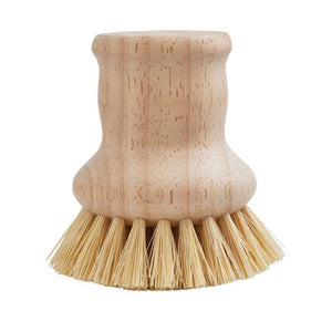 Natural Bristle Vegetable and Dish Brush with Handle