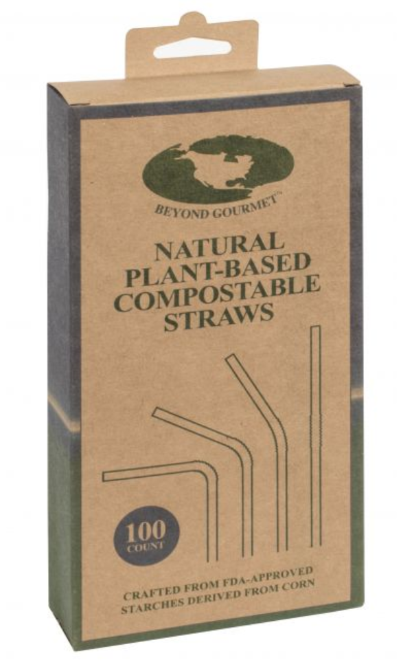 Beyond Gourmet Compostable Drinking Straws, Pack of 100