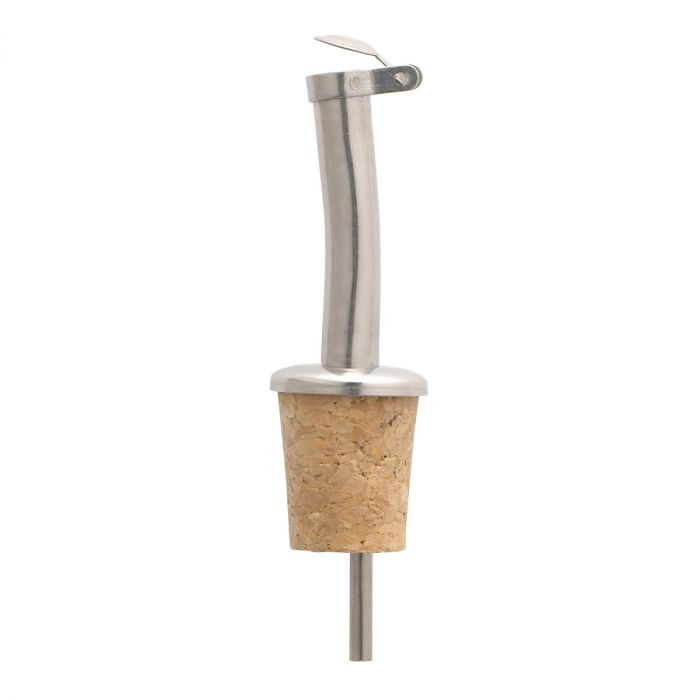 Stainless Steel Pourer with Natural Cork Stopper, Set of 2