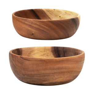 Acacia Wood Bowls, Set of 2