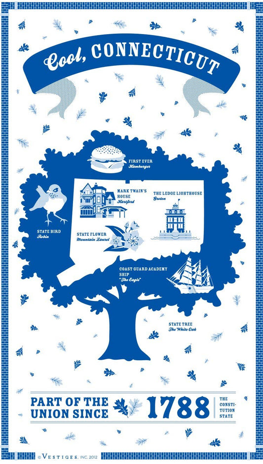Connecticut State Tea Towel