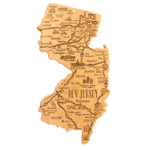 Destination New Jersey State-Shaped Serving & Cutting Board