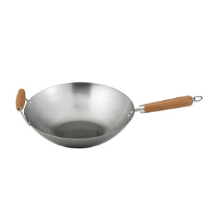 Carbon Steel Wok Stir Fry Pan, 14in