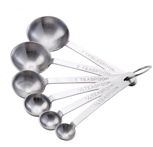 Mrs. Andersons Baking Measuring Spoons, Heavyweight 18/8 Stainless steel, Set of 6
