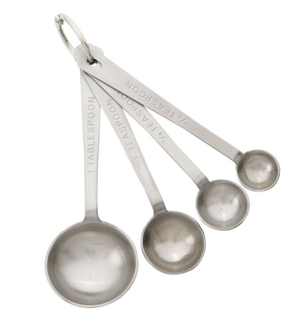 Mrs. Andersons Baking Measuring Spoons with Pour Spout, Heavyweight 18/8 Stainless Steel, 4-Piece Set