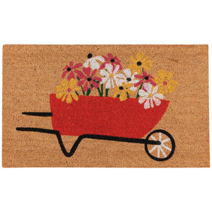 Floral Wheelbarrow Doormat