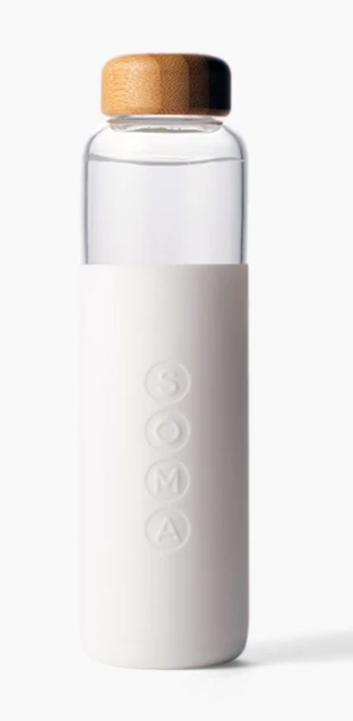 V2 White SOMA Glass Water Bottle